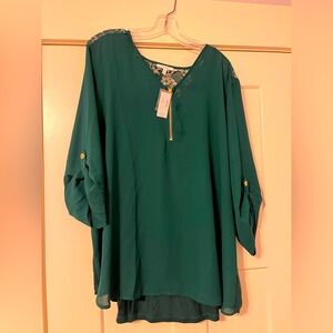 NWT Maurice’s Elegant Green Women's Top